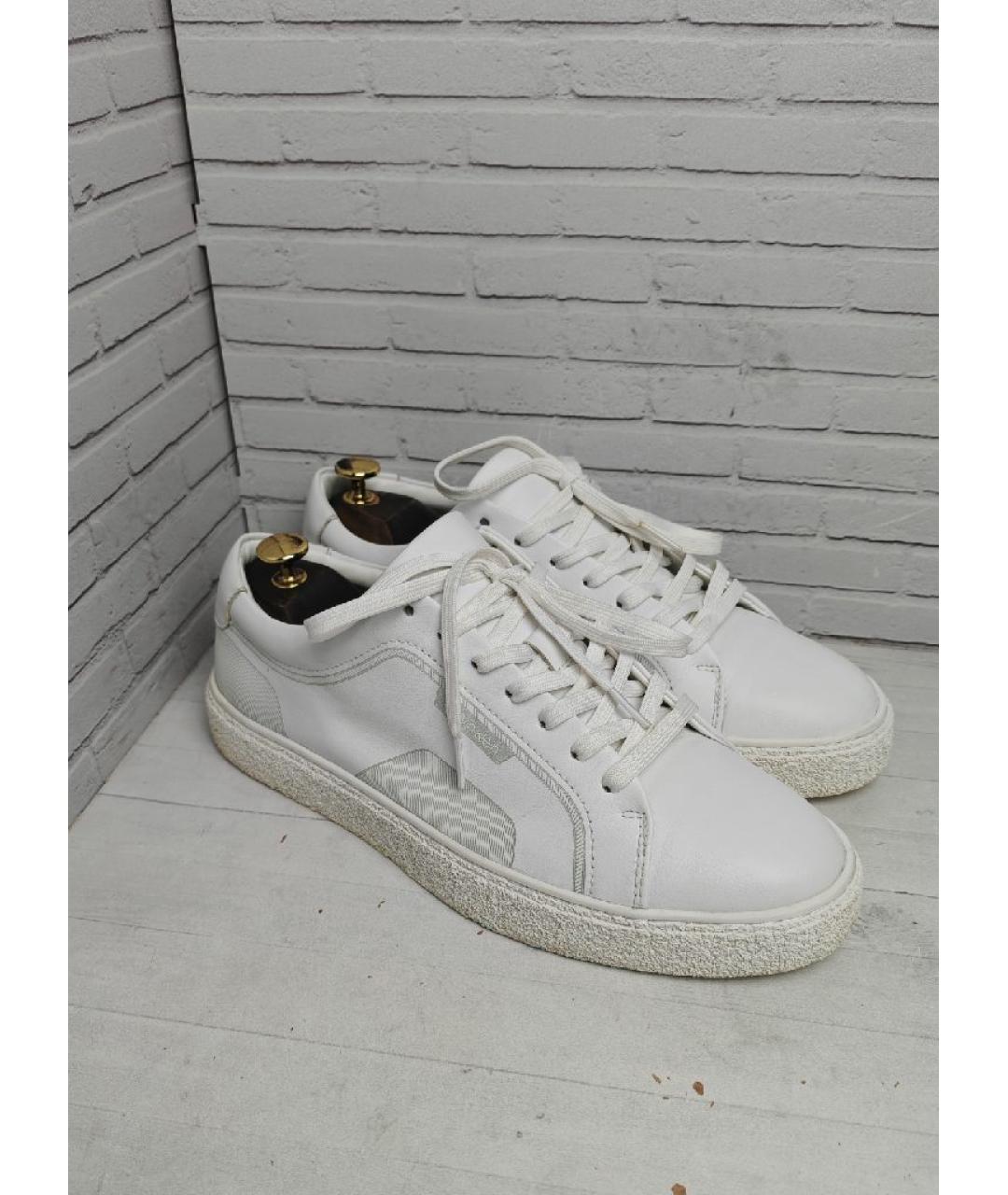 CALVIN KLEIN Белые кожаные низкие кроссовки / кеды, фото 3