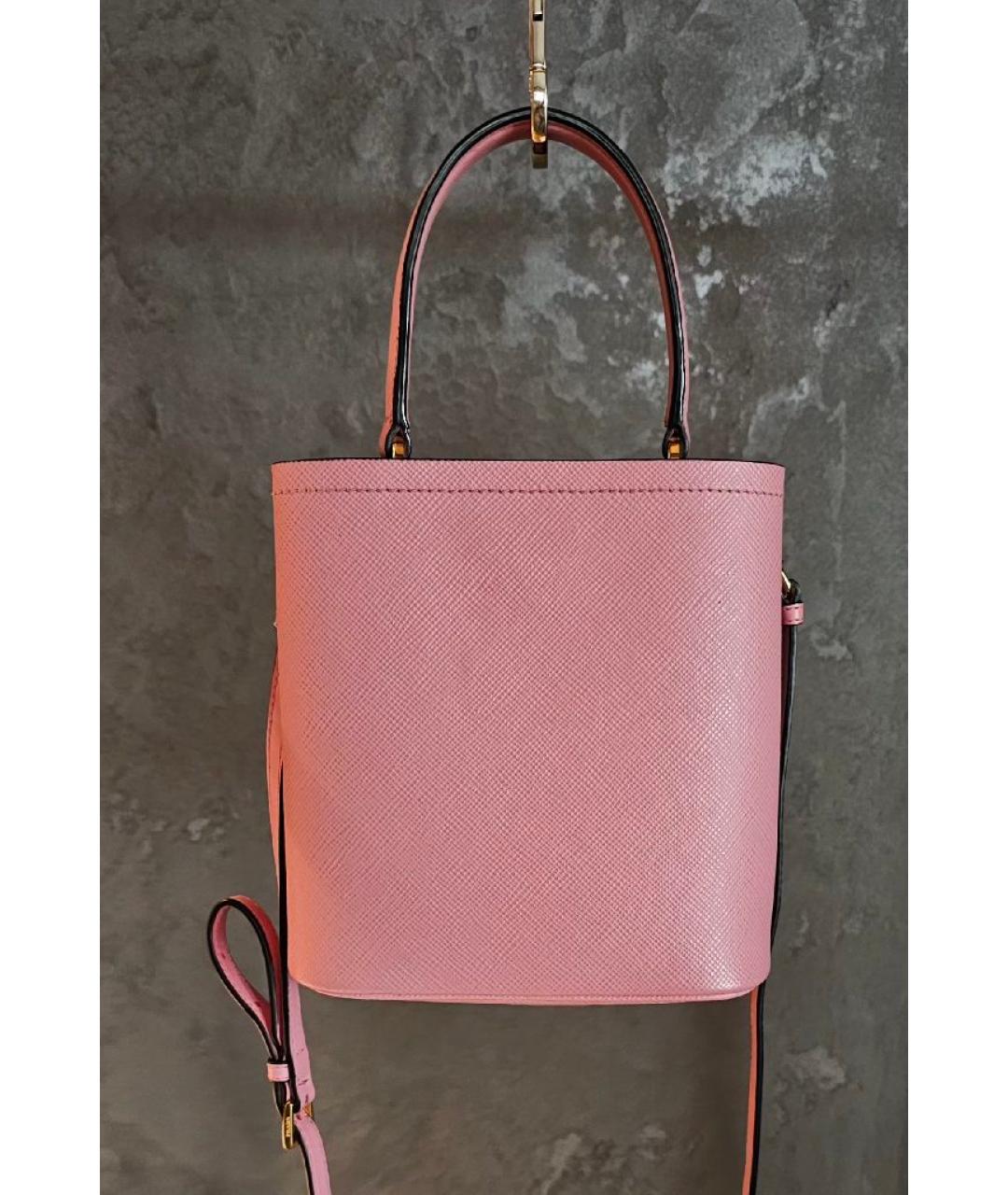 PRADA Розовая кожаная сумка через плечо, фото 2