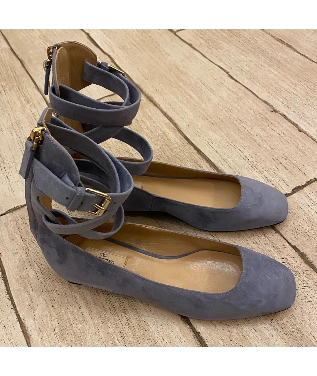 VALENTINO Голубые замшевые балетки, фото 5