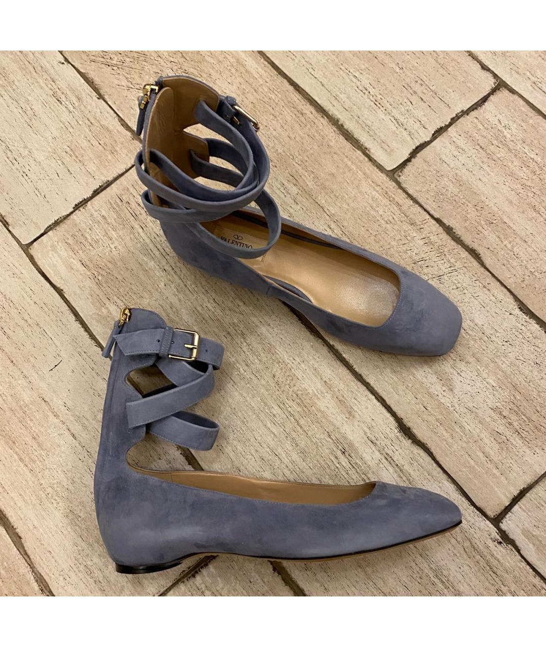 VALENTINO Голубые замшевые балетки, фото 7