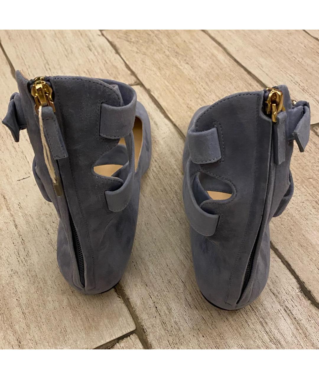 VALENTINO Голубые замшевые балетки, фото 8