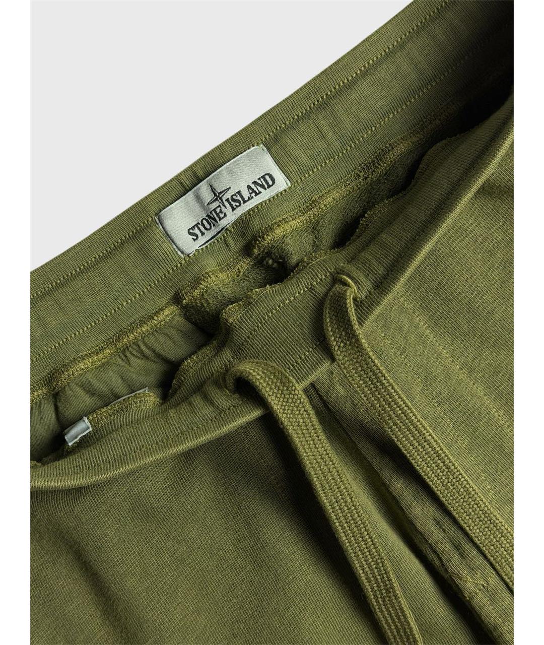 STONE ISLAND Хаки хлопковые повседневные брюки, фото 3