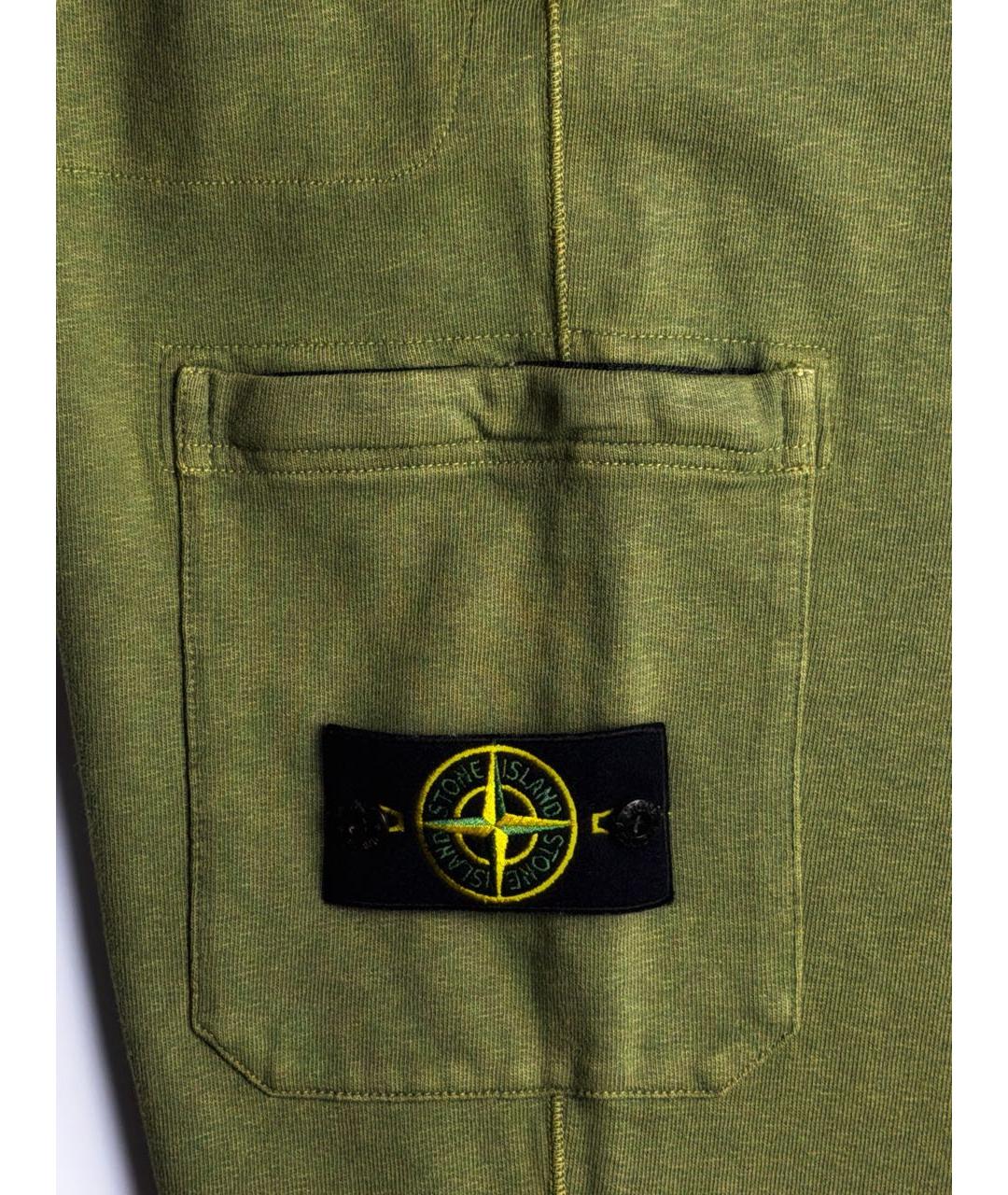 STONE ISLAND Хаки хлопковые повседневные брюки, фото 4