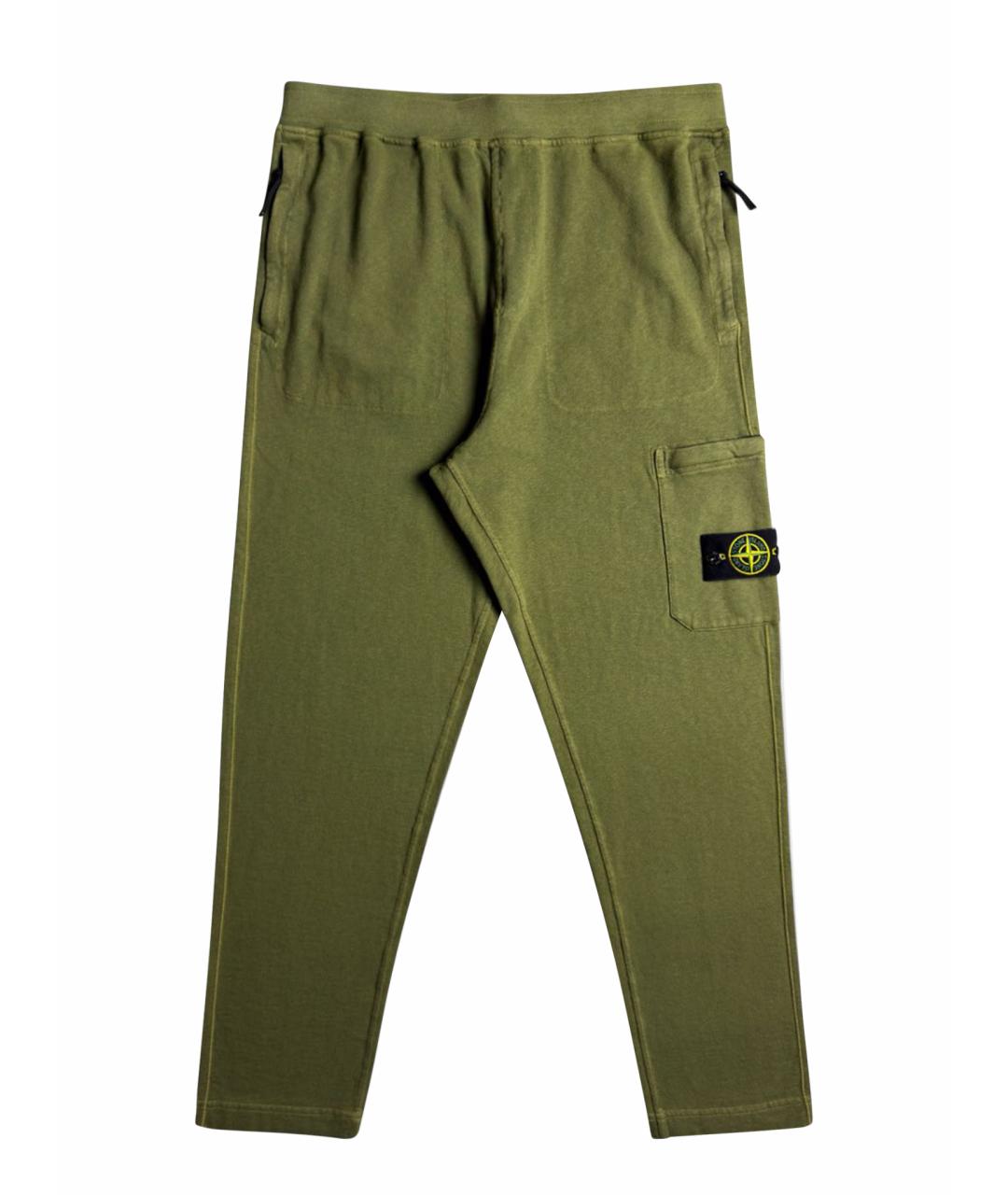 STONE ISLAND Хаки хлопковые повседневные брюки, фото 1