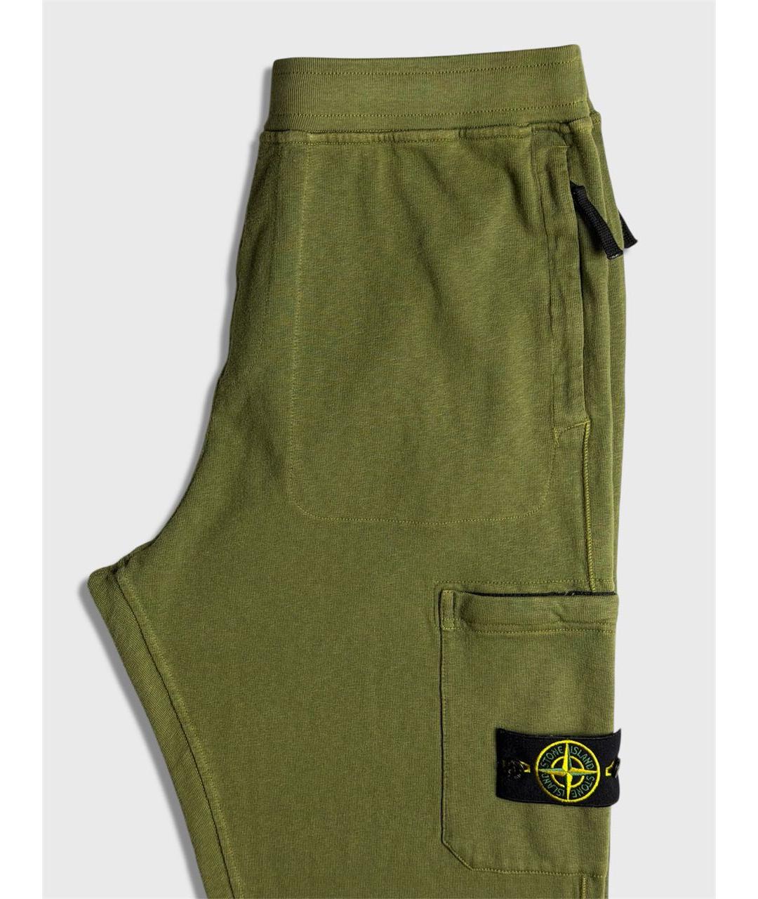 STONE ISLAND Хаки хлопковые повседневные брюки, фото 5