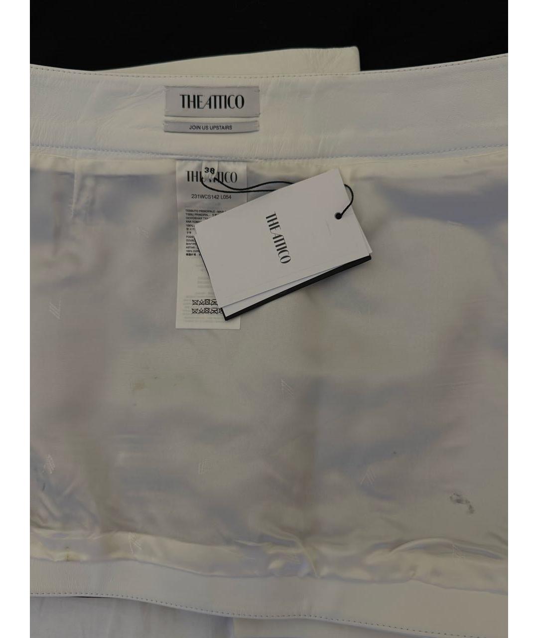 THE ATTICO Белая кожаная юбка мини, фото 3