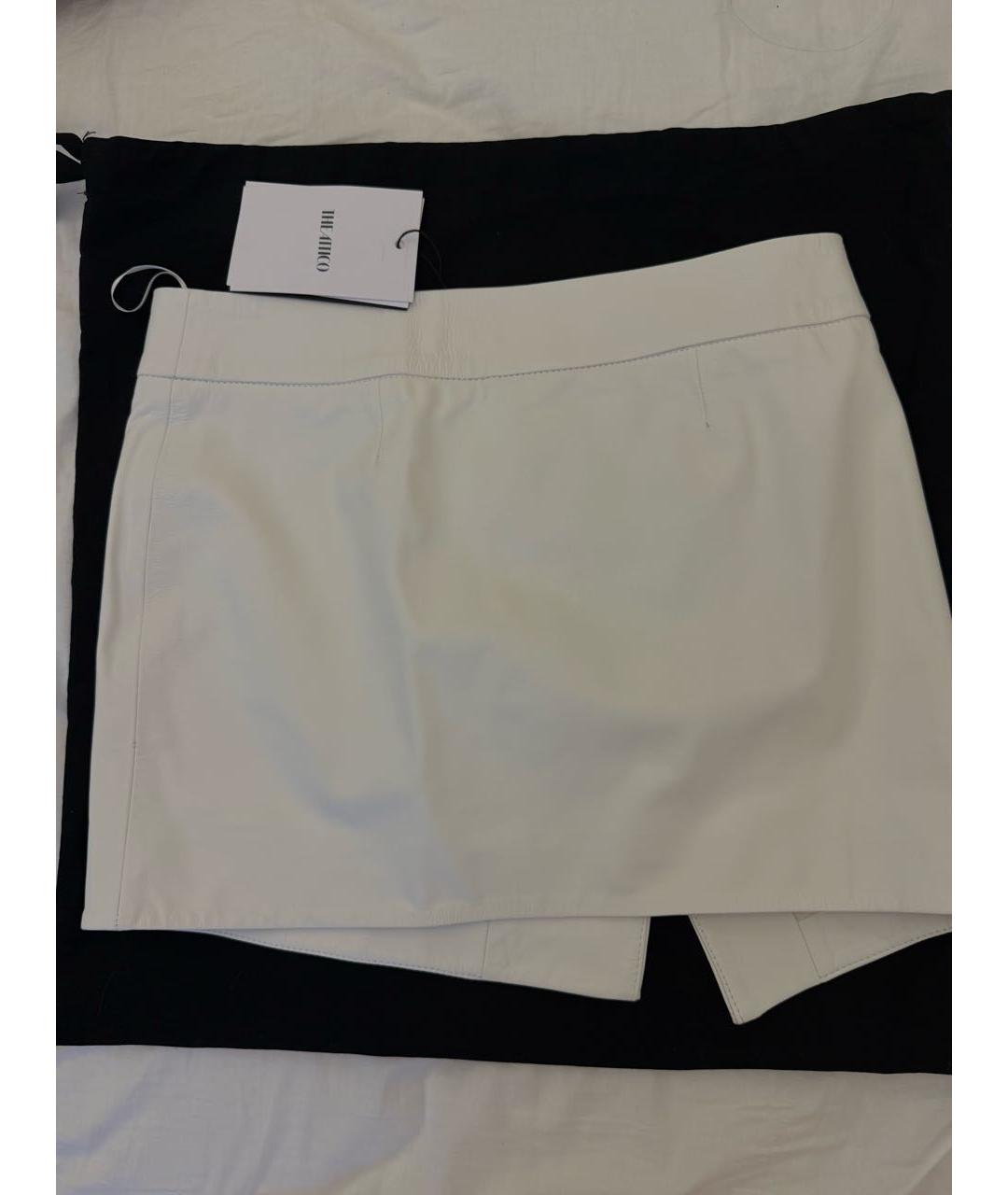 THE ATTICO Белая кожаная юбка мини, фото 2