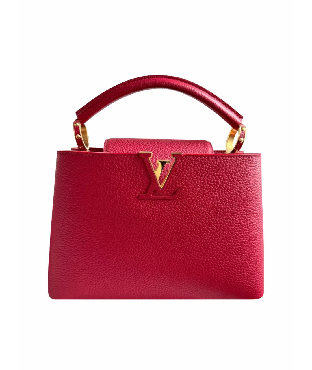 LOUIS VUITTON Красная кожаная сумка с короткими ручками, фото 9