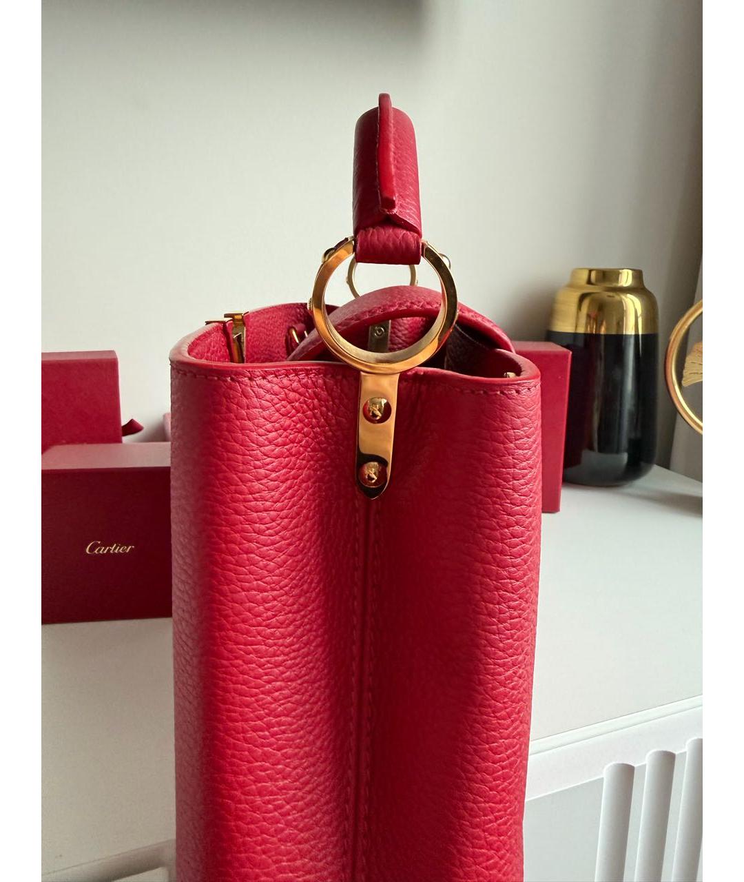 LOUIS VUITTON Красная кожаная сумка с короткими ручками, фото 3