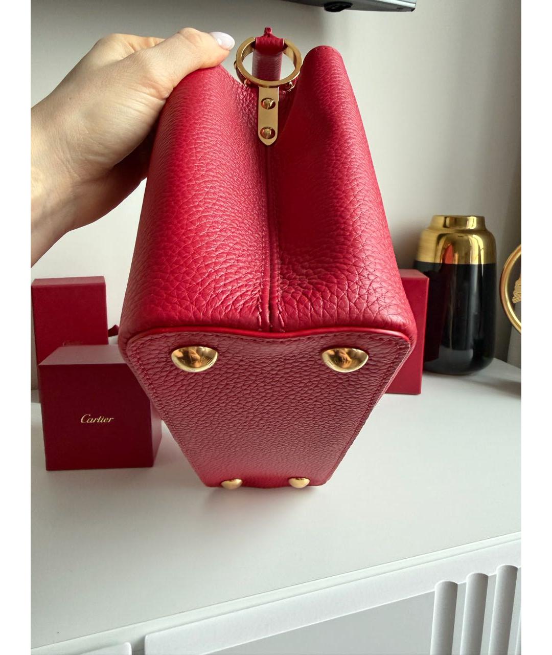 LOUIS VUITTON Красная кожаная сумка с короткими ручками, фото 4