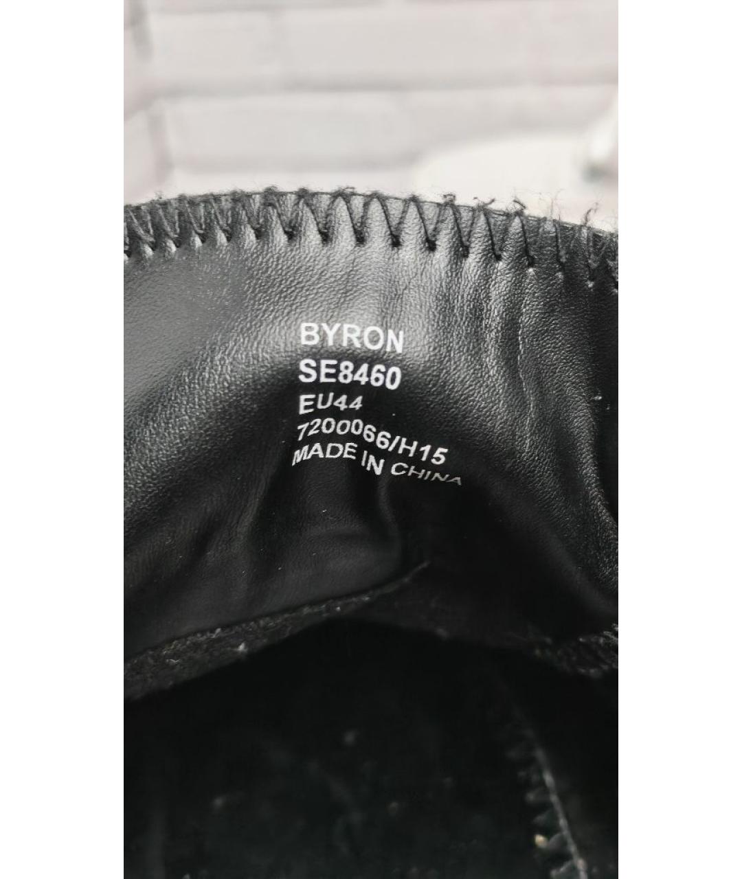 CALVIN KLEIN Черные кожаные низкие кроссовки / кеды, фото 6