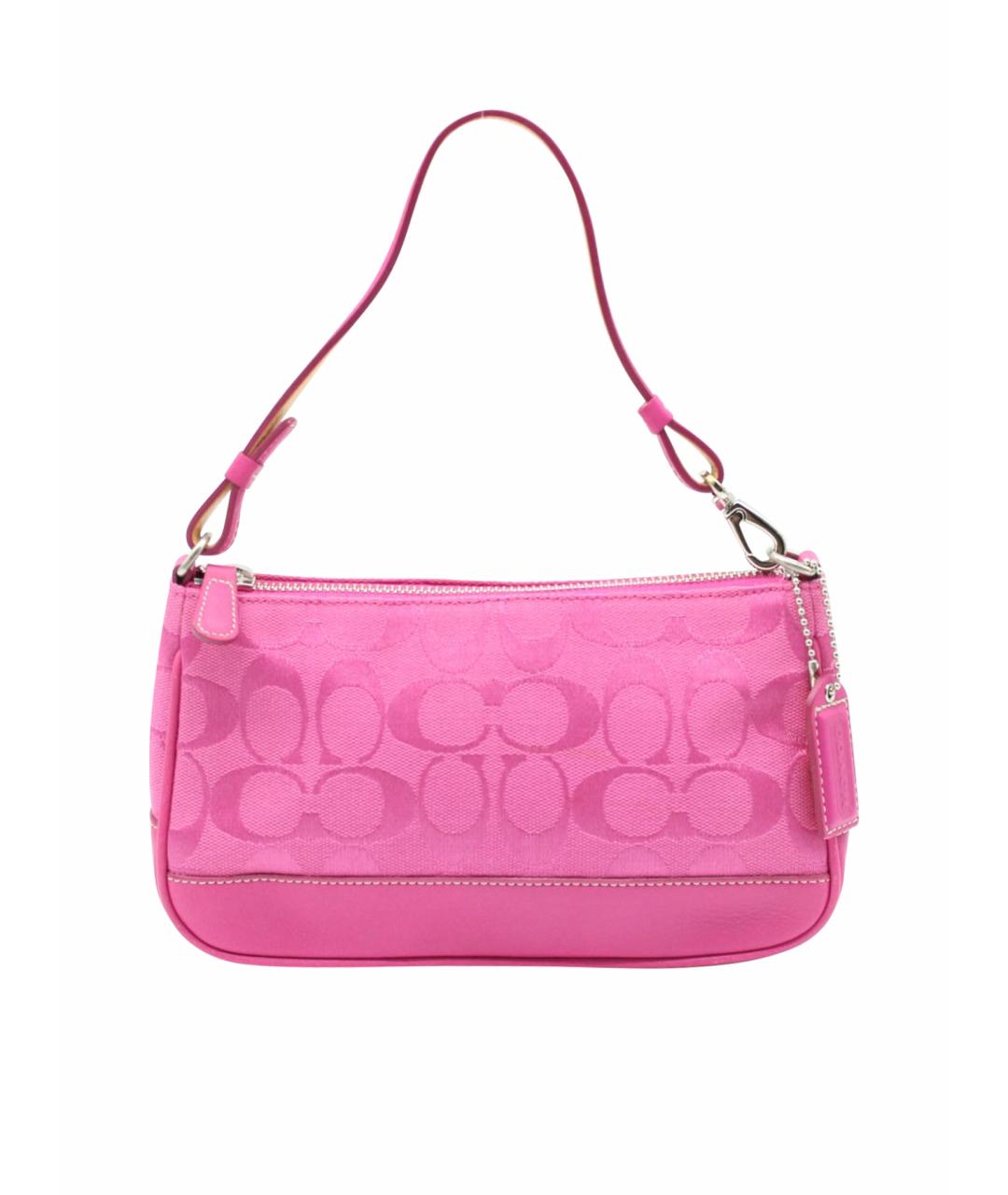 COACH Фуксия жаккардовая сумка с короткими ручками, фото 1