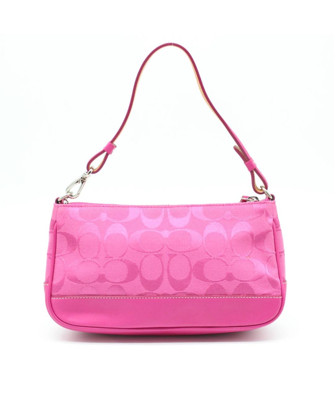 COACH Фуксия жаккардовая сумка с короткими ручками, фото 2