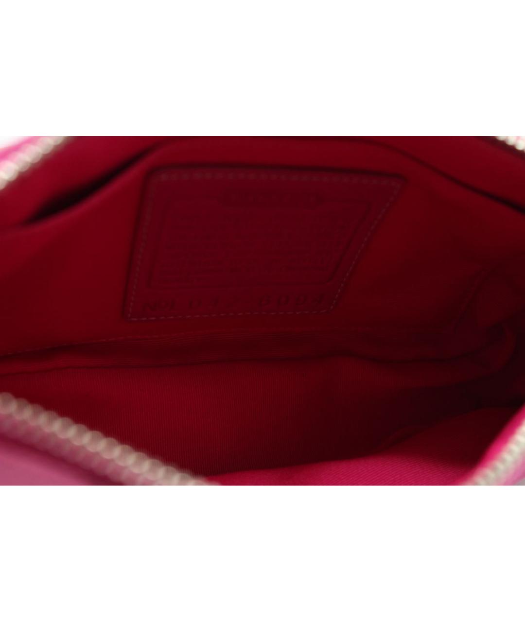 COACH Фуксия жаккардовая сумка с короткими ручками, фото 8