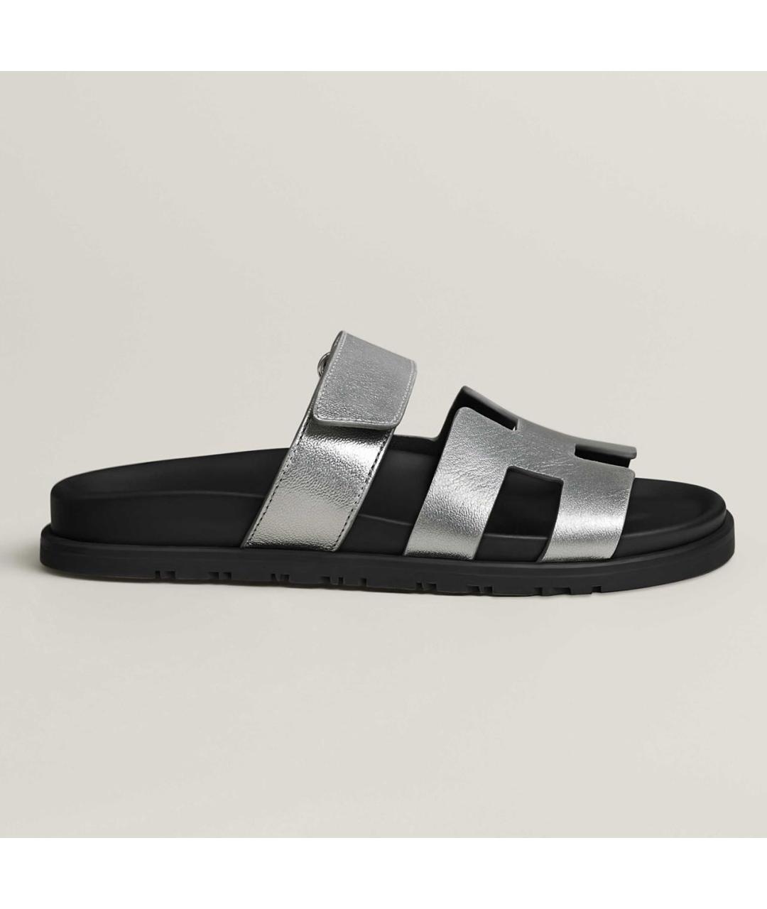 HERMES Серебряные кожаные сандалии, фото 8