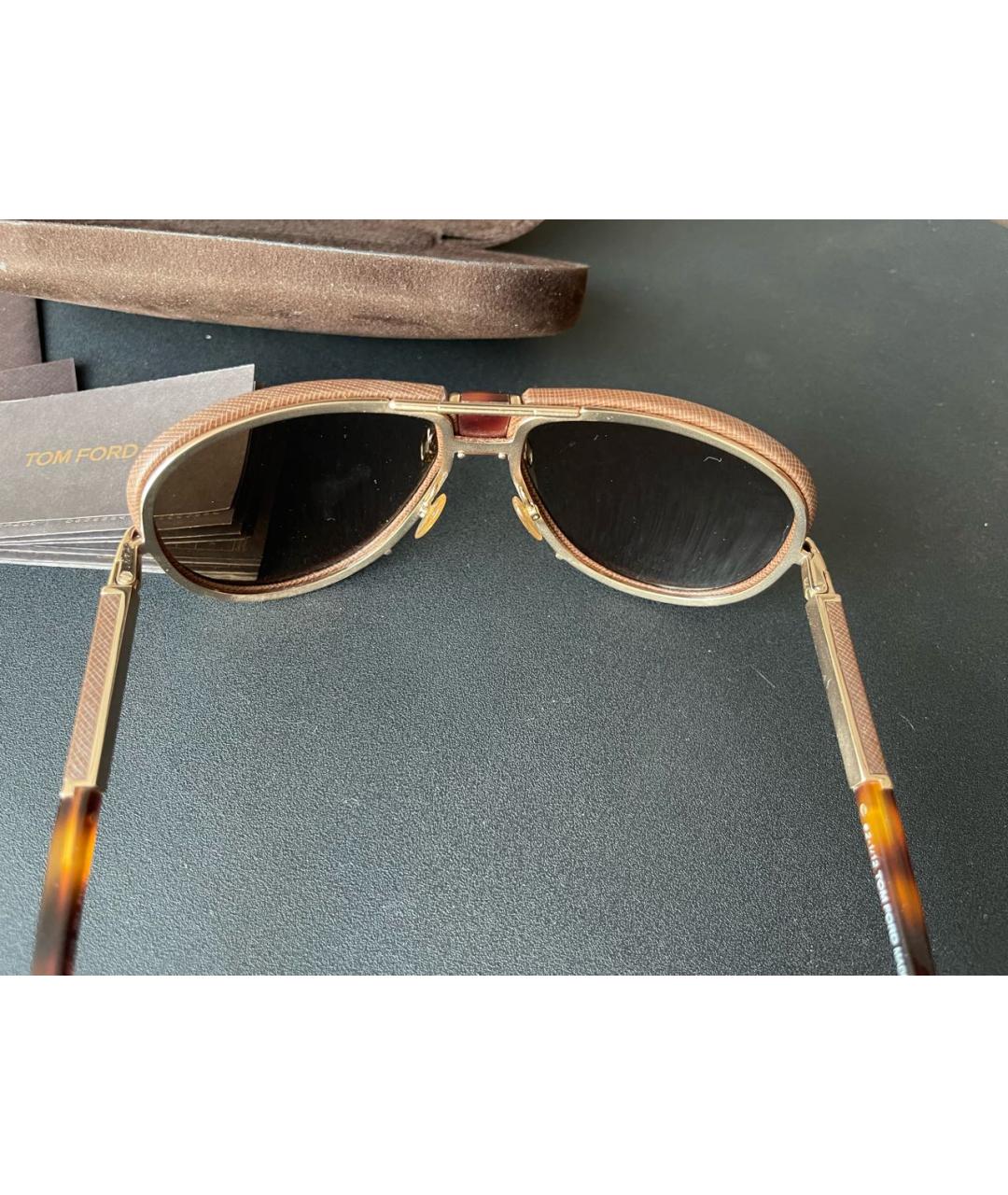 TOM FORD Коричневые солнцезащитные очки из рога буйвола, фото 8
