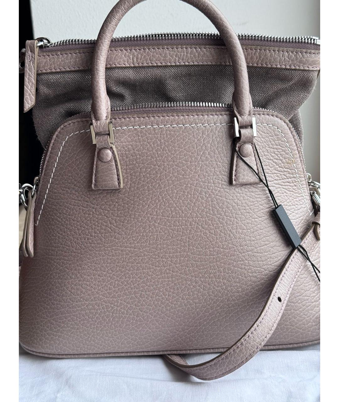 MAISON MARGIELA Бежевая кожаная сумка через плечо, фото 3