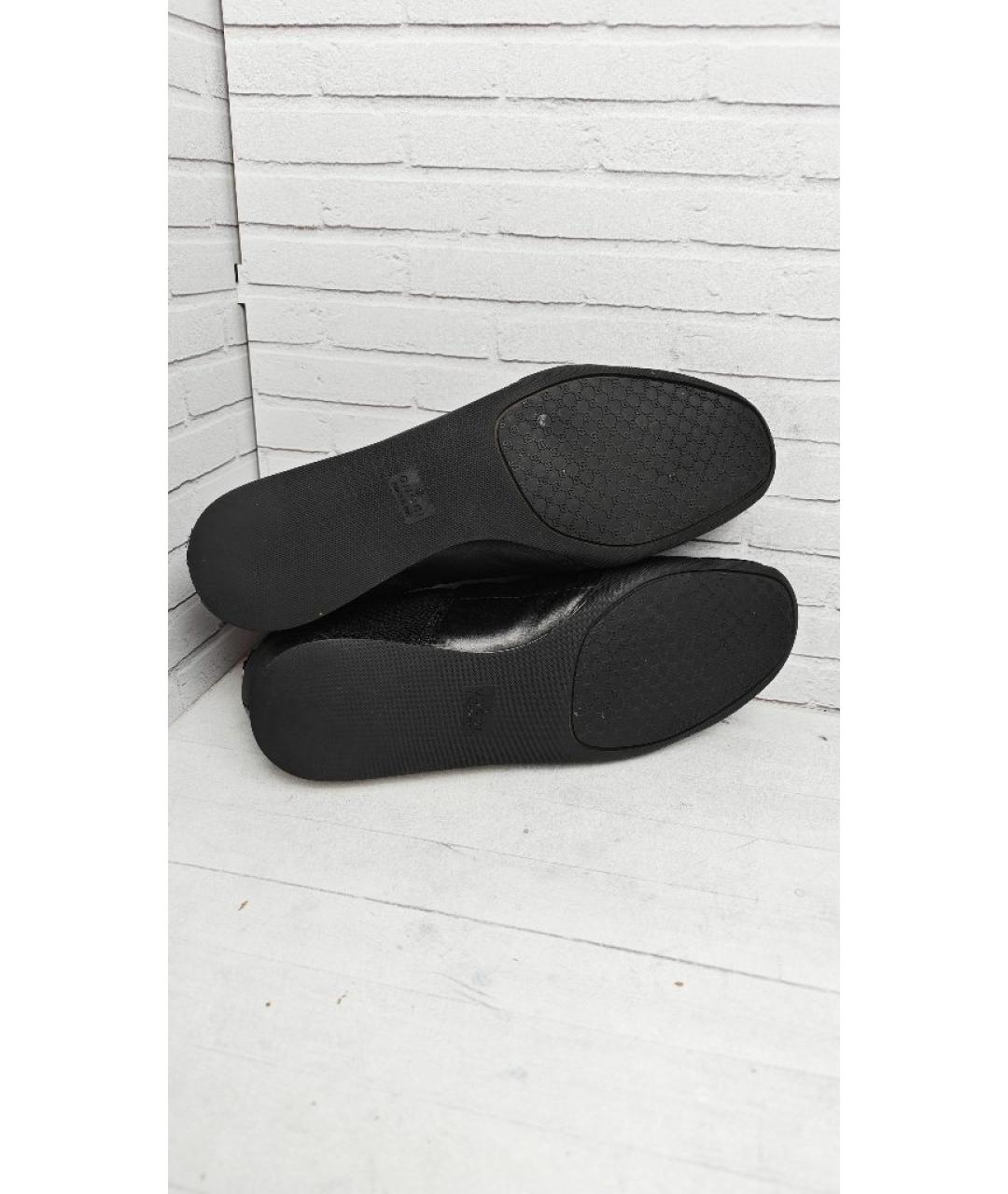 GUCCI Черные кожаные кеды, фото 5