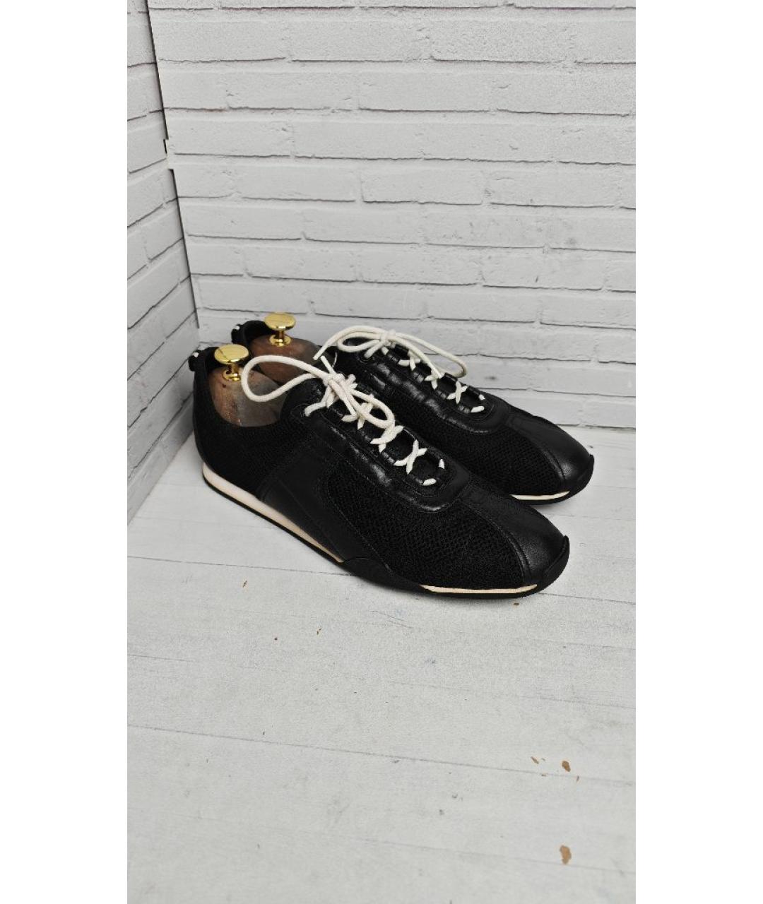 GUCCI Черные кожаные кеды, фото 3