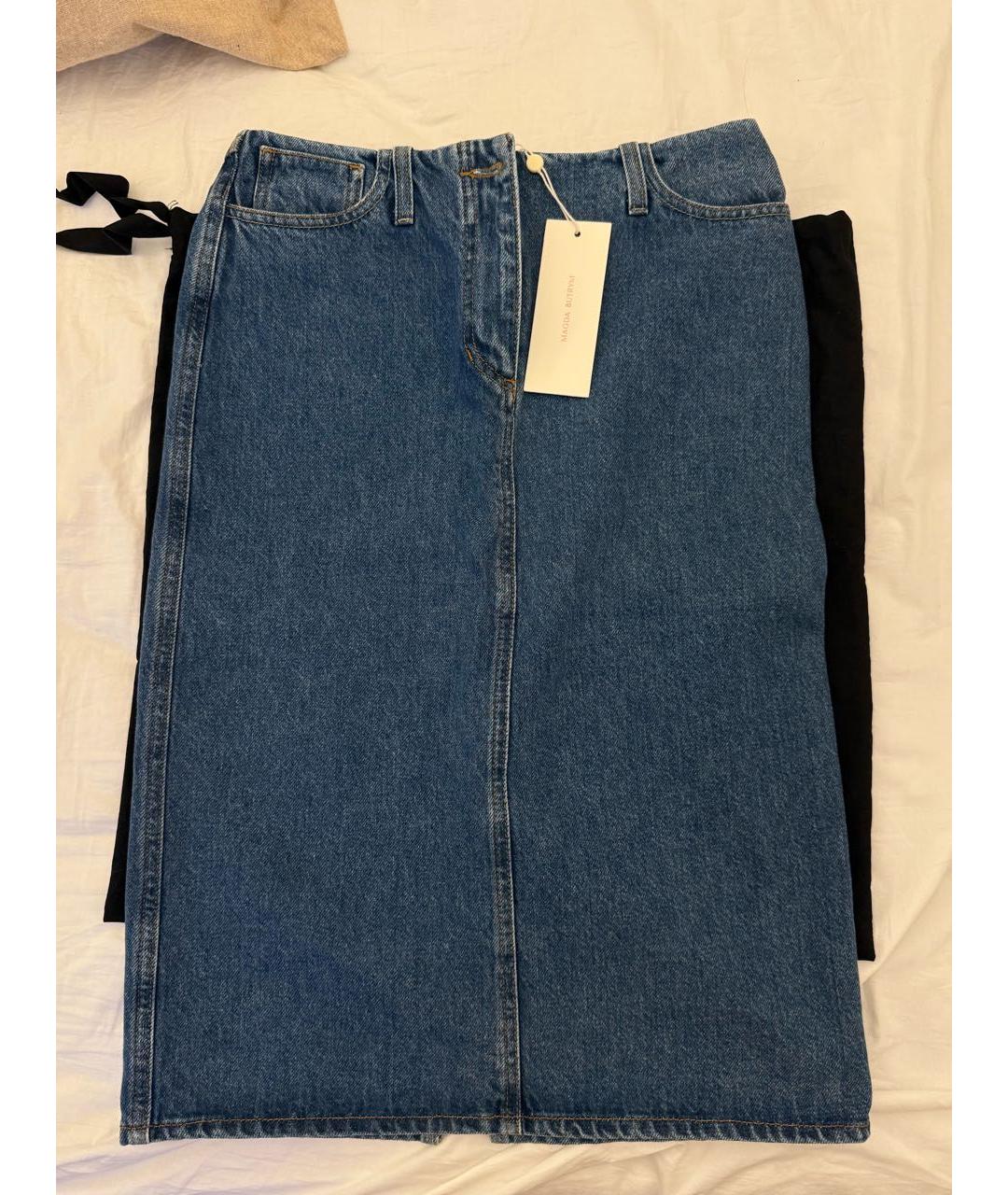 MAGDA BUTRYM Синяя деним юбка миди, фото 5