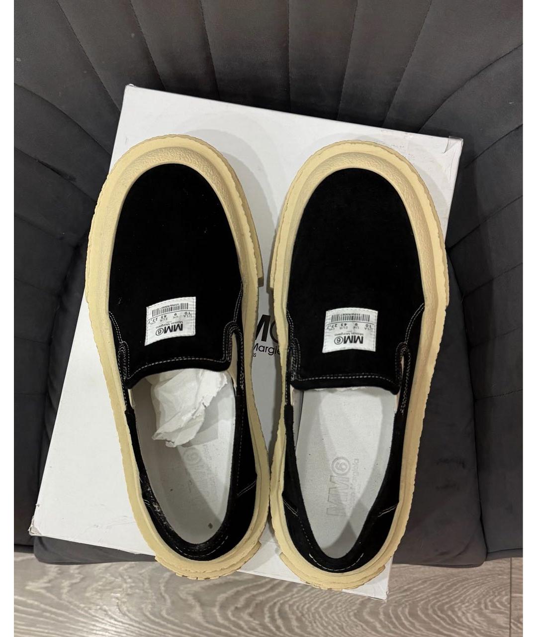 MM6 MAISON MARGIELA Черные замшевые слипоны, фото 4