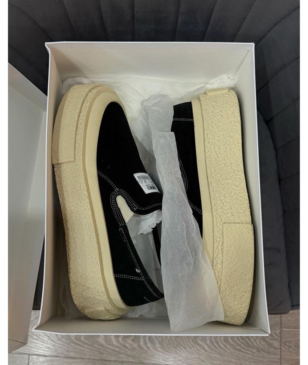 MM6 MAISON MARGIELA Черные замшевые слипоны, фото 5