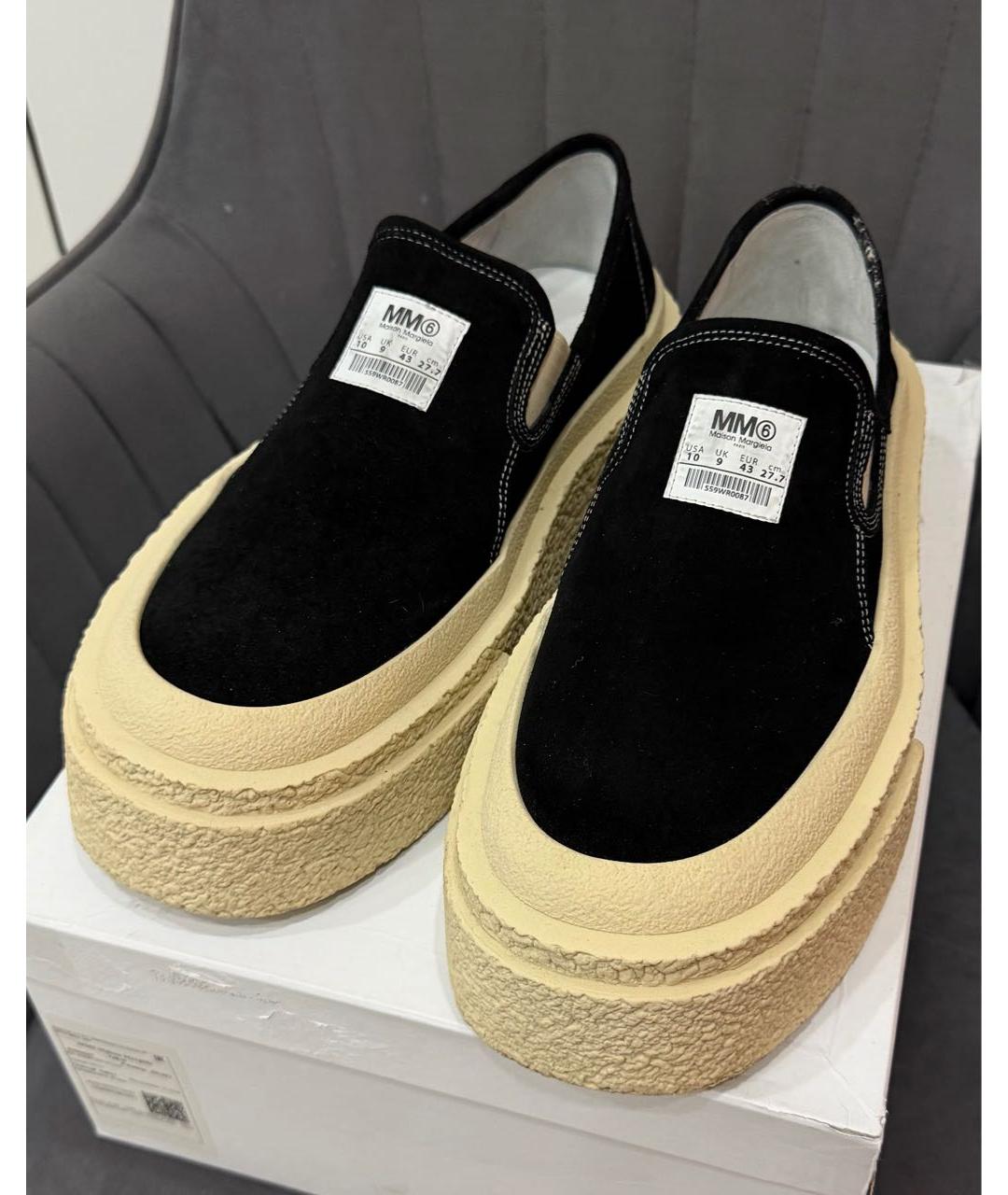 MM6 MAISON MARGIELA Черные замшевые слипоны, фото 2