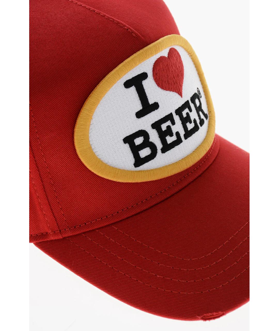 DSQUARED2 Красная хлопковая кепка, фото 3