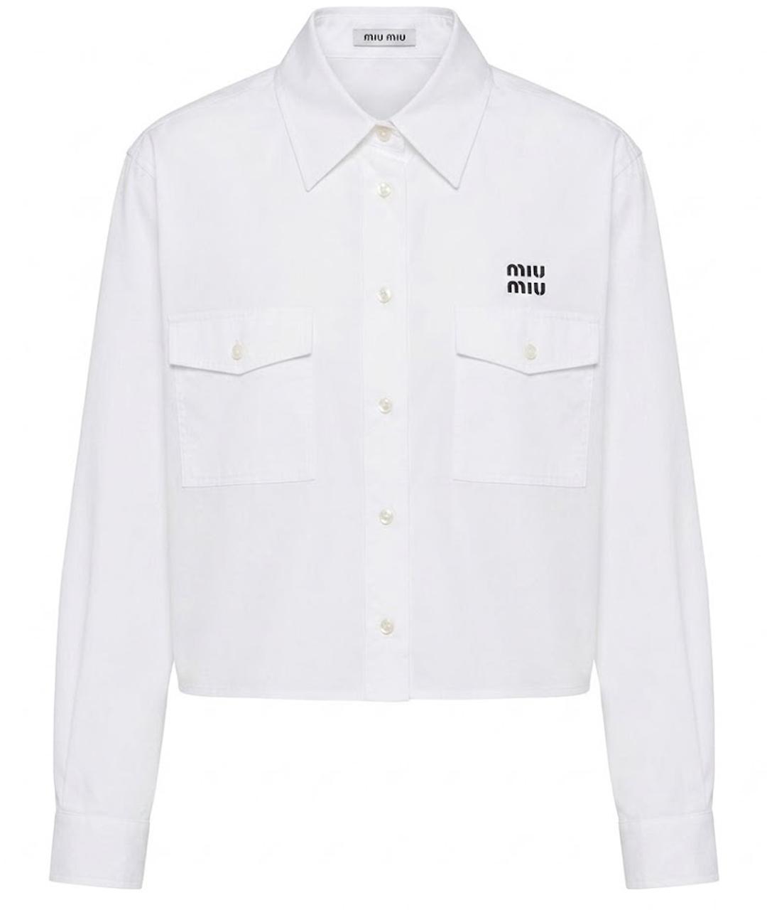 MIU MIU Белая хлопковая рубашка, фото 1