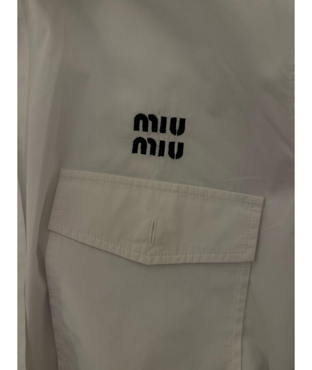 MIU MIU Белая хлопковая рубашка, фото 4