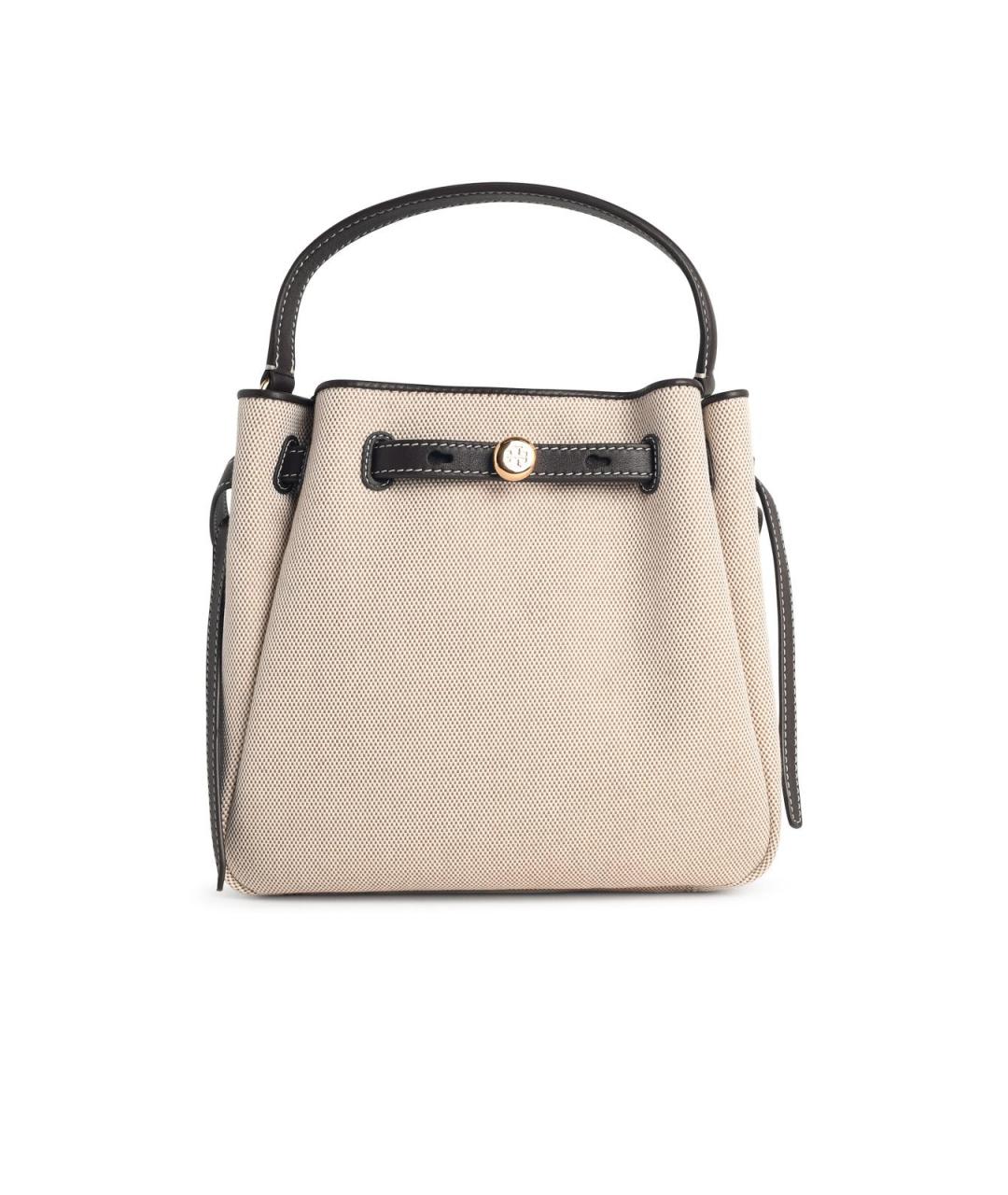 TORY BURCH Бежевая хлопковая сумка с короткими ручками, фото 1