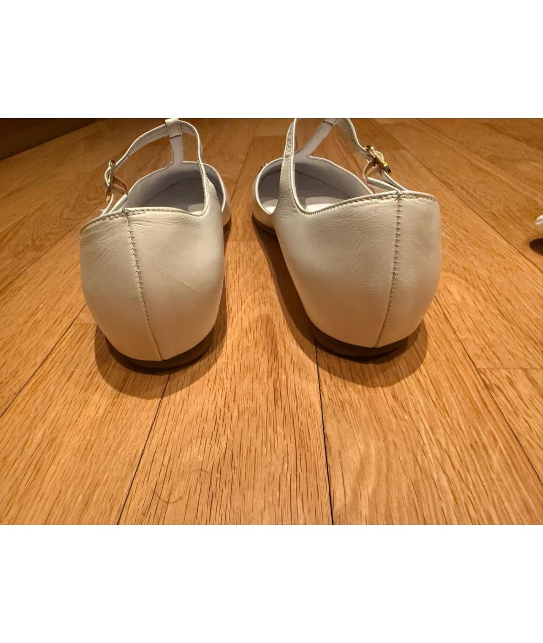 CHANEL Белые кожаные балетки, фото 4