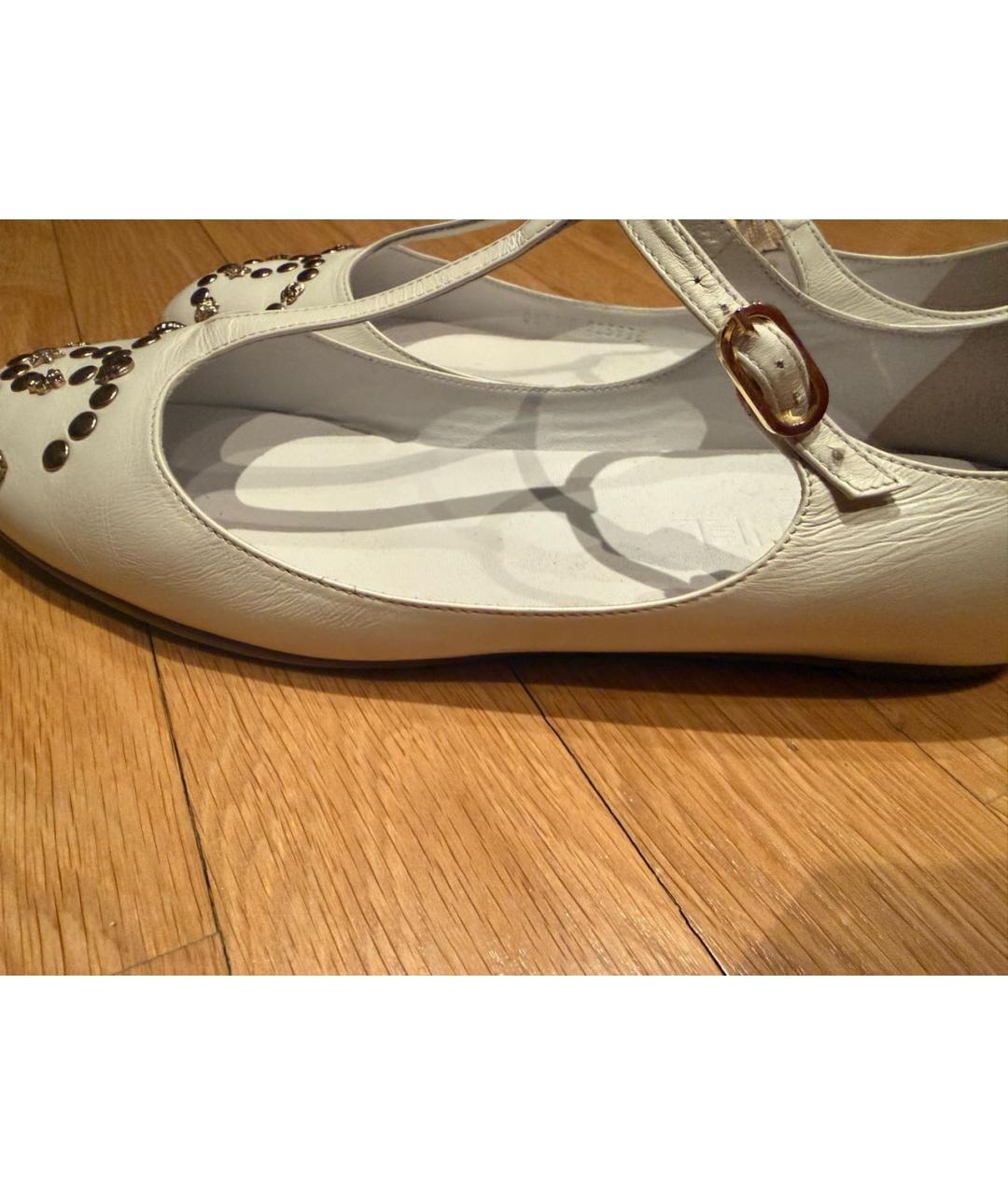 CHANEL Белые кожаные балетки, фото 8