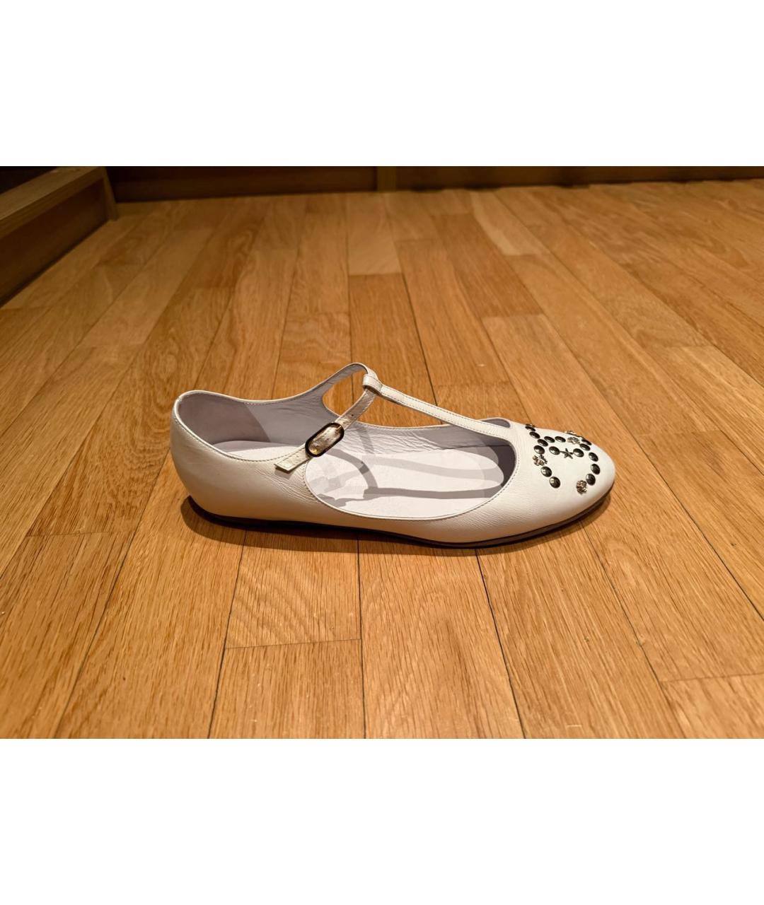 CHANEL Белые кожаные балетки, фото 9