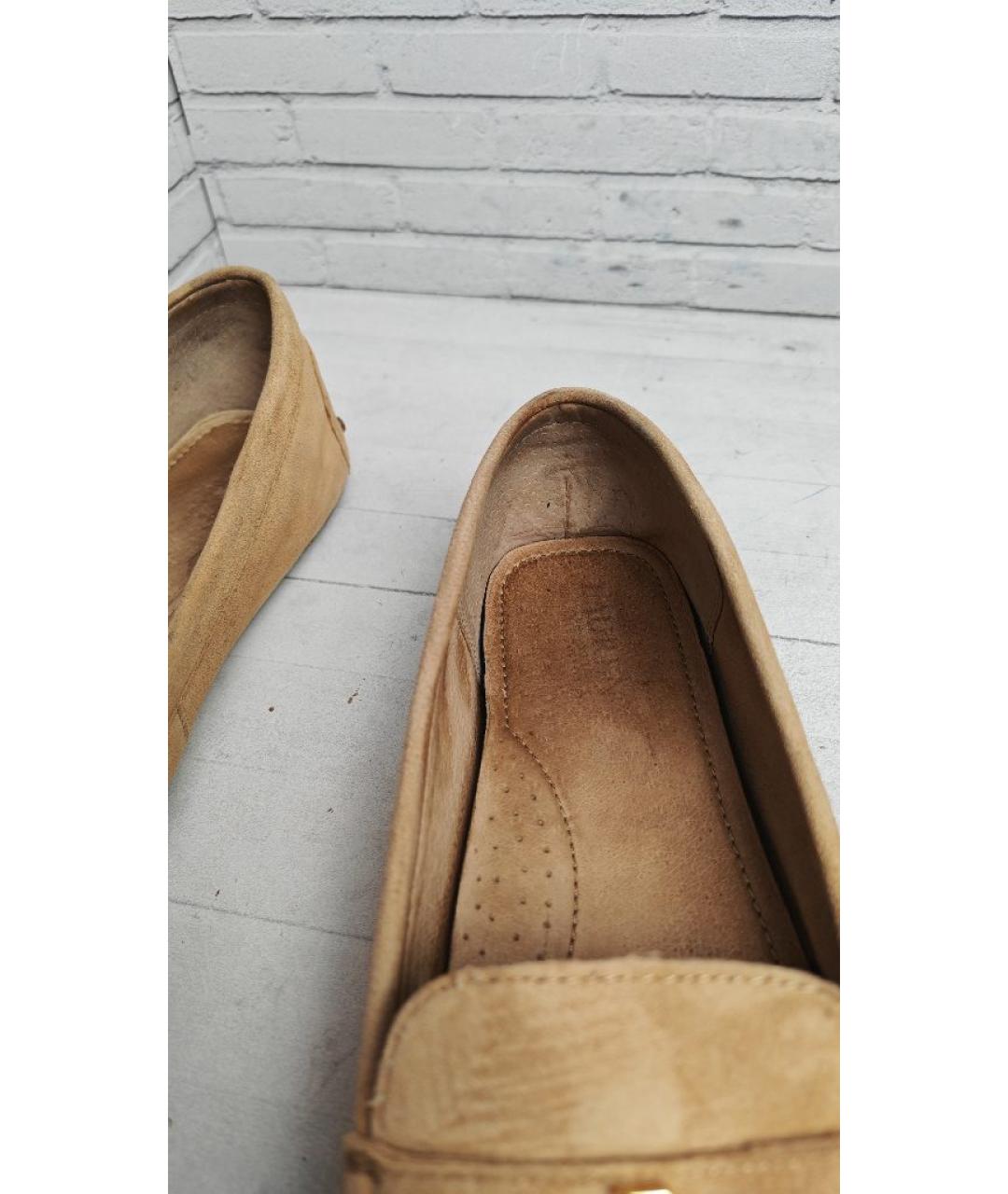 POLO RALPH LAUREN Бежевые замшевые мокасины, фото 6