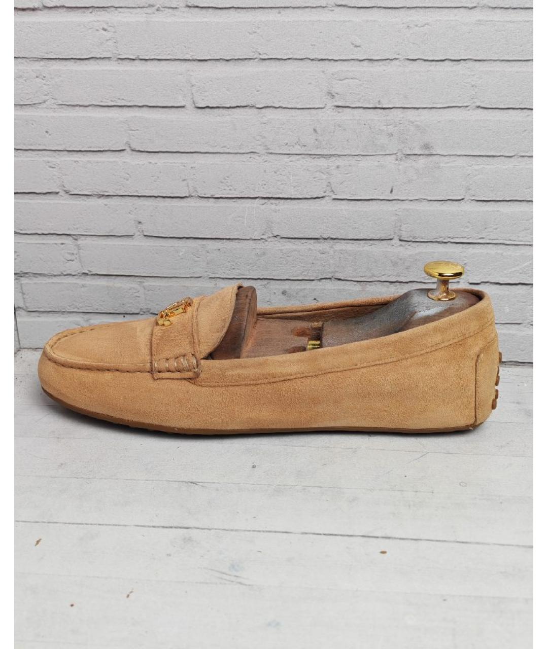 POLO RALPH LAUREN Бежевые замшевые мокасины, фото 9