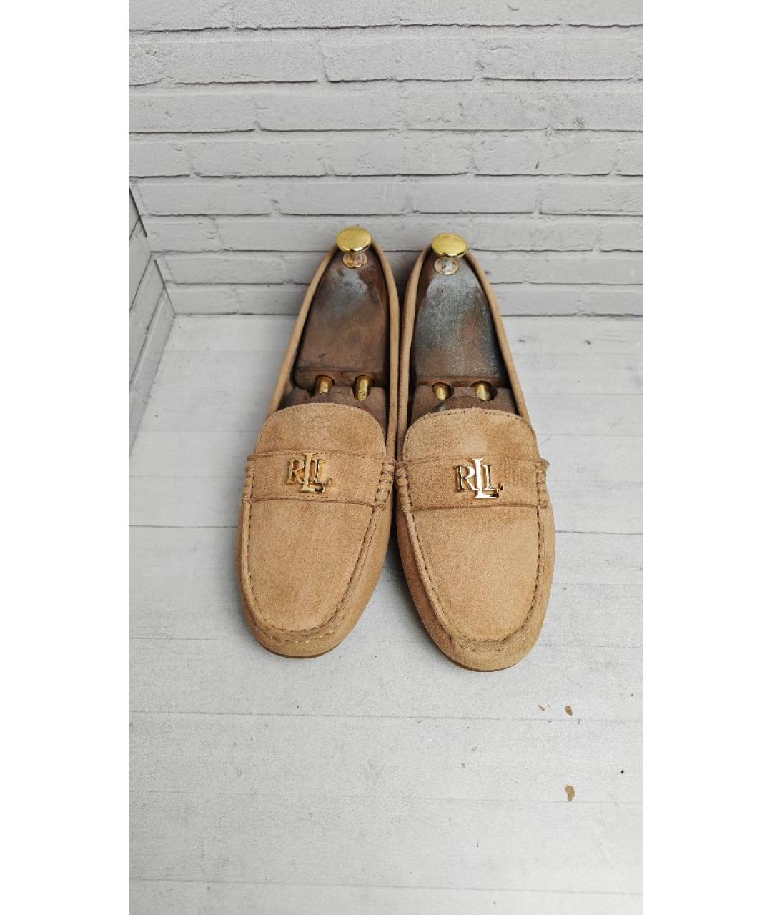 POLO RALPH LAUREN Бежевые замшевые мокасины, фото 2