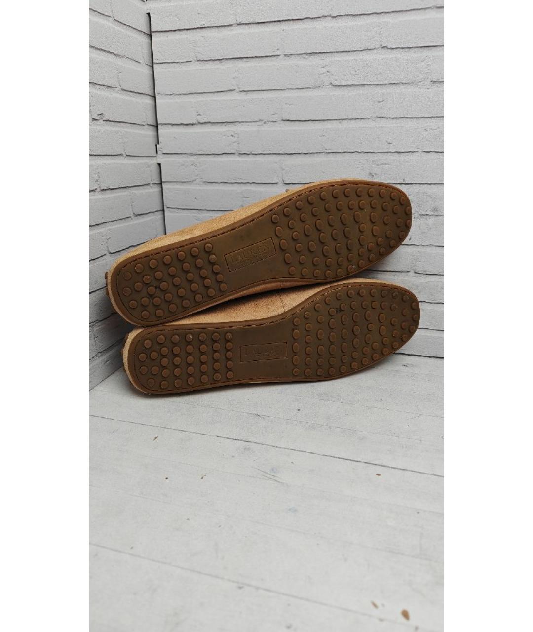 POLO RALPH LAUREN Бежевые замшевые мокасины, фото 8