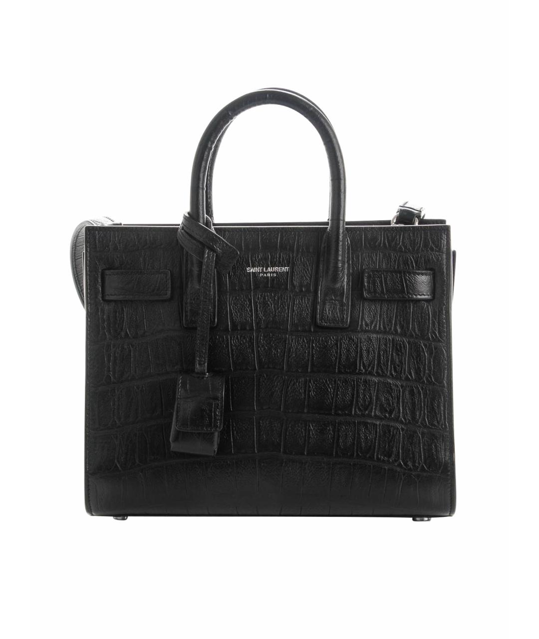 SAINT LAURENT Черная кожаная сумка через плечо, фото 1