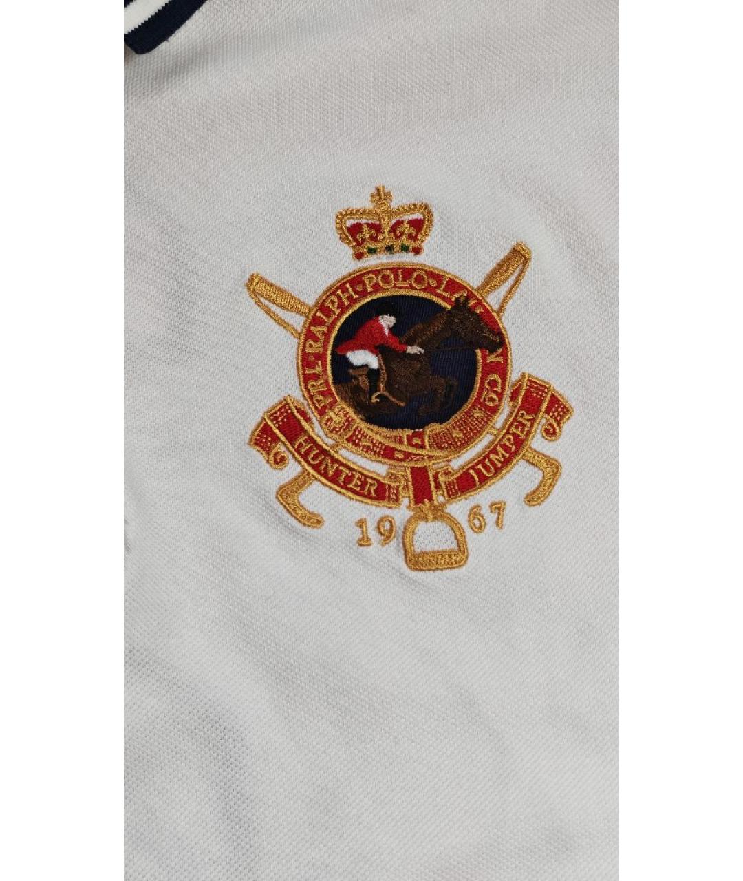 POLO RALPH LAUREN Белое хлопковое поло с коротким рукавом, фото 3