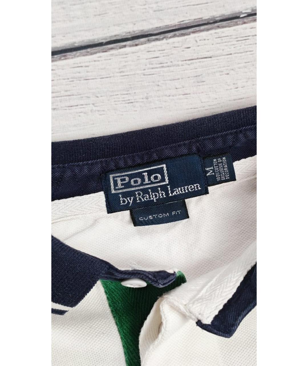 POLO RALPH LAUREN Белое хлопковое поло с коротким рукавом, фото 4