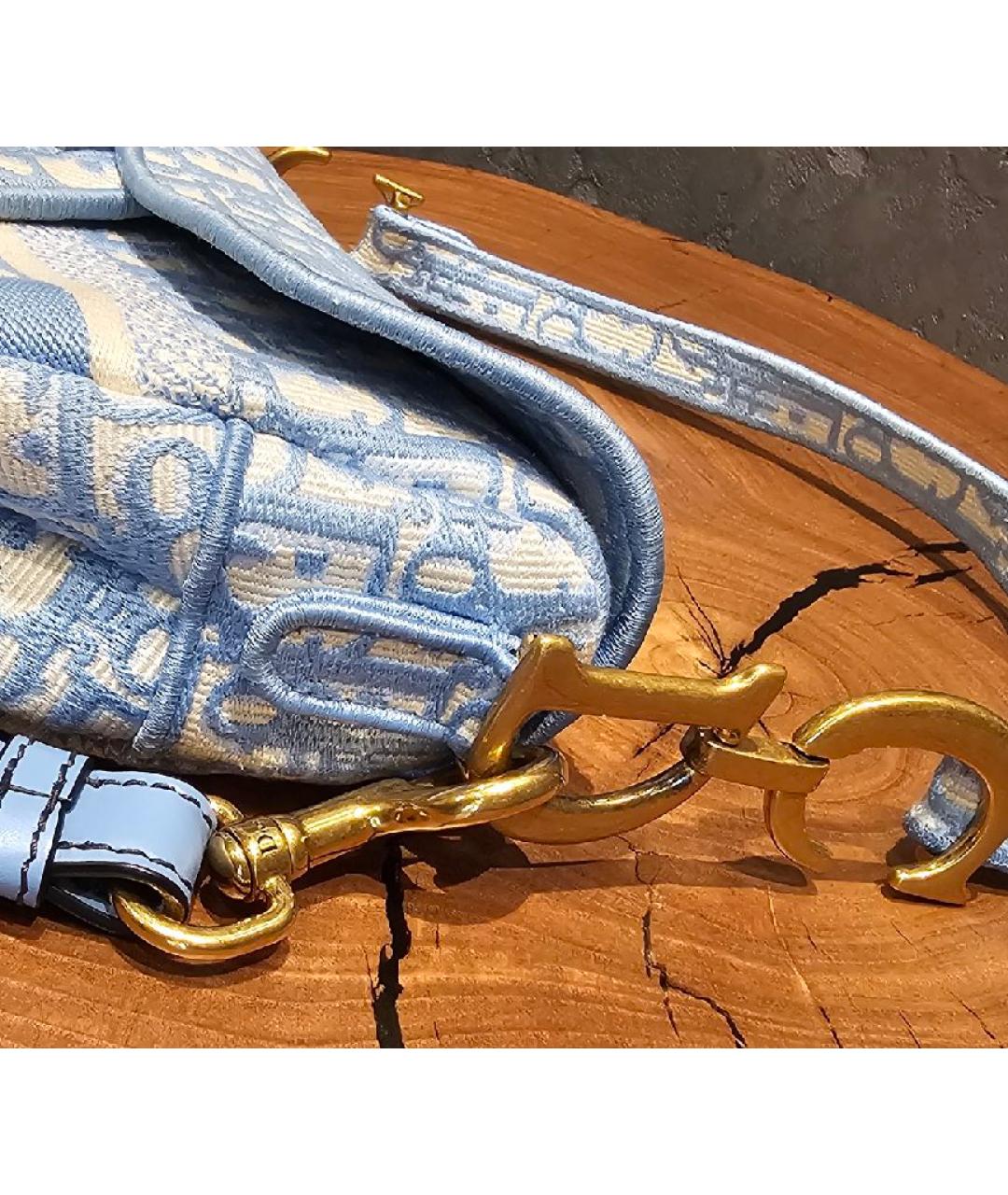 CHRISTIAN DIOR Голубая сумка через плечо, фото 5