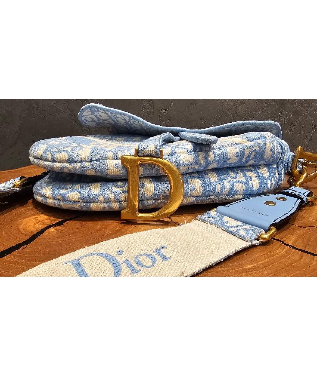 CHRISTIAN DIOR Голубая сумка через плечо, фото 4