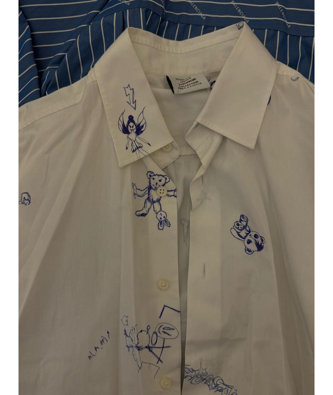 VETEMENTS Белая хлопковая рубашка, фото 3