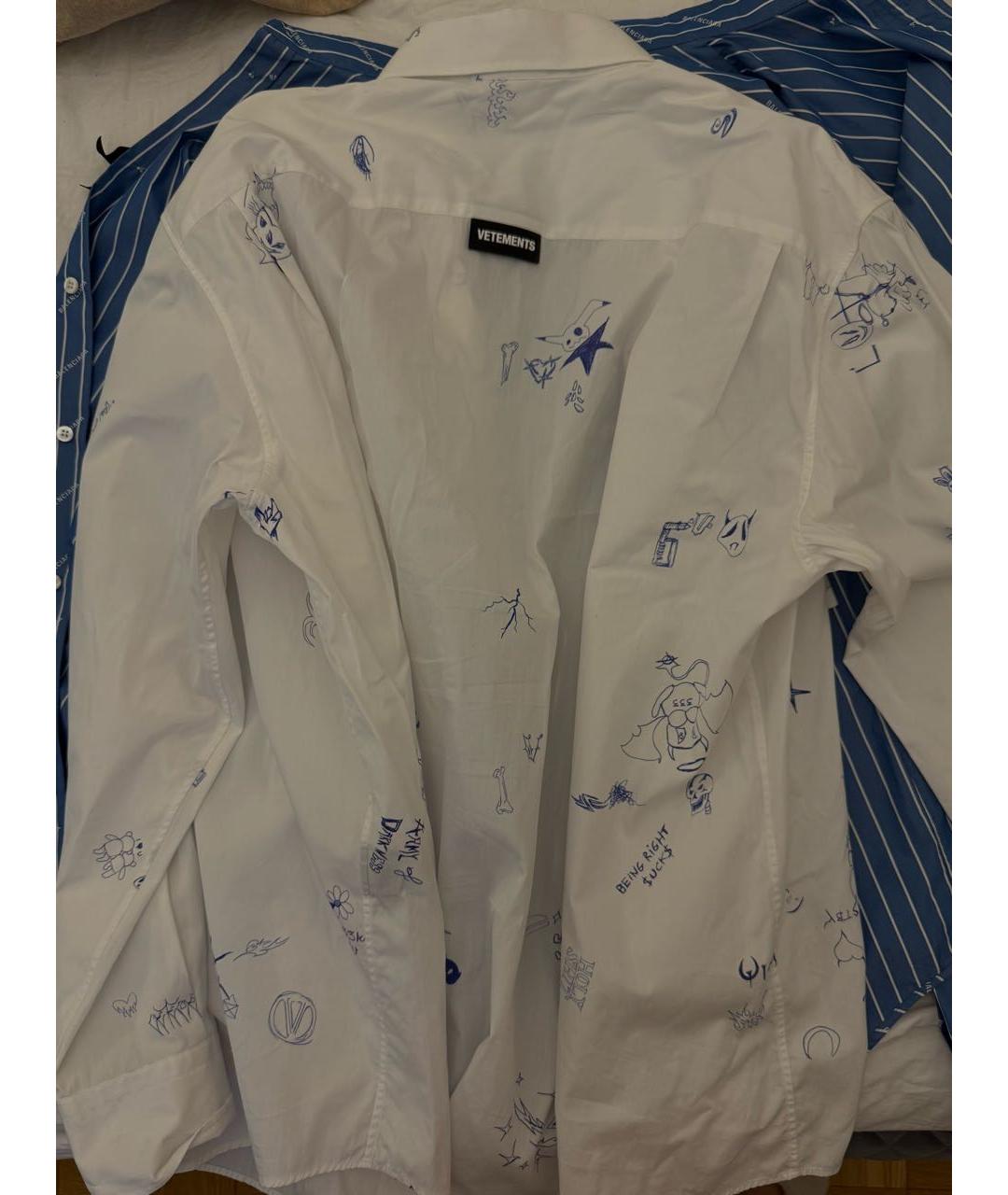 VETEMENTS Белая хлопковая рубашка, фото 2