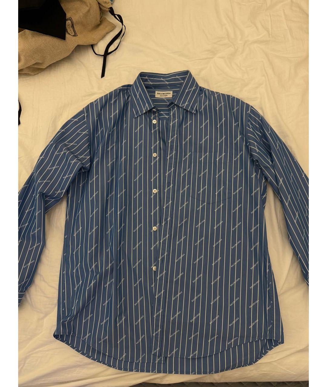 BALENCIAGA Синяя хлопковая рубашка, фото 5