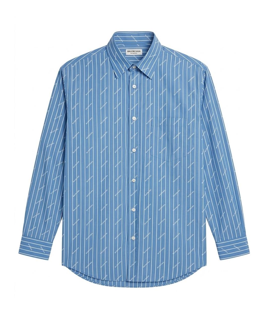 BALENCIAGA Синяя хлопковая рубашка, фото 1