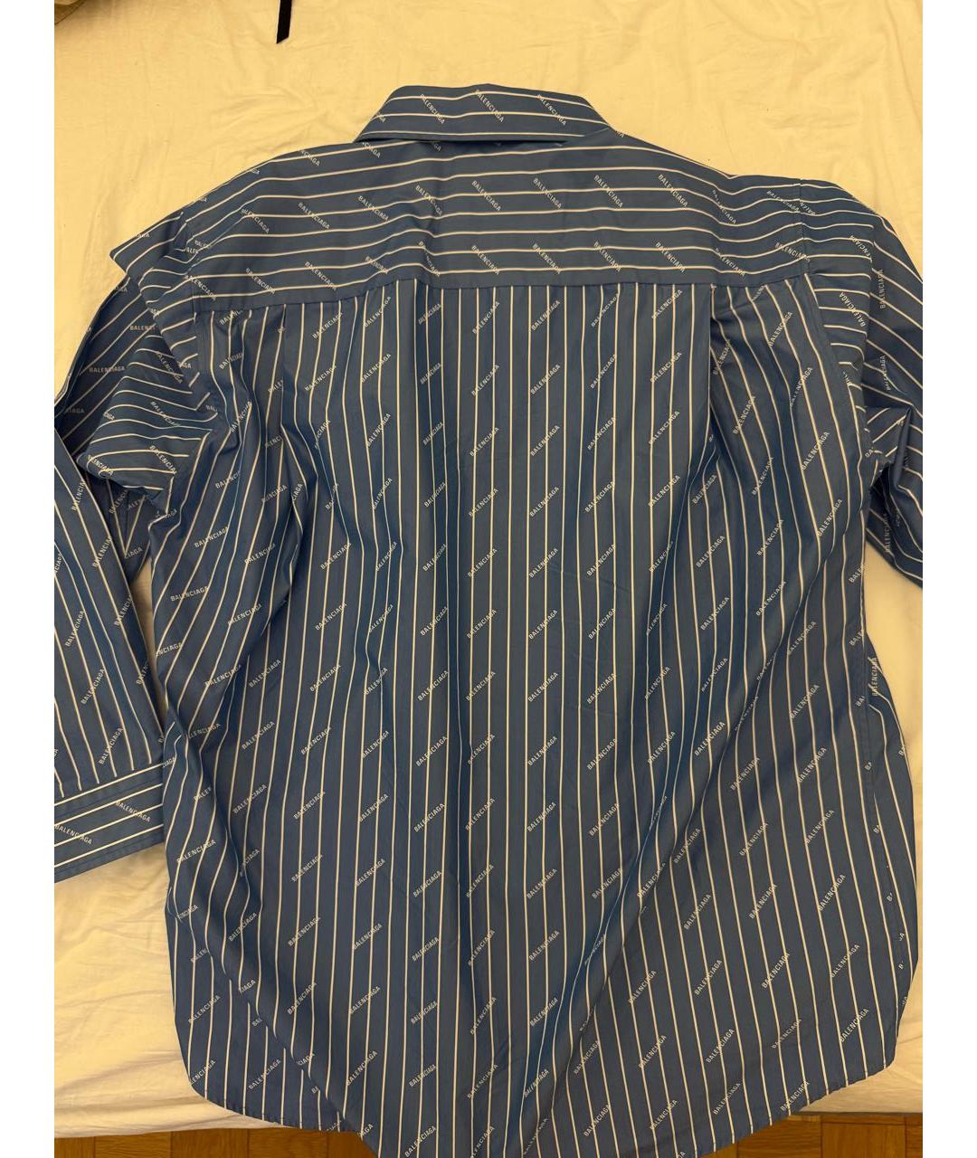 BALENCIAGA Синяя хлопковая рубашка, фото 2