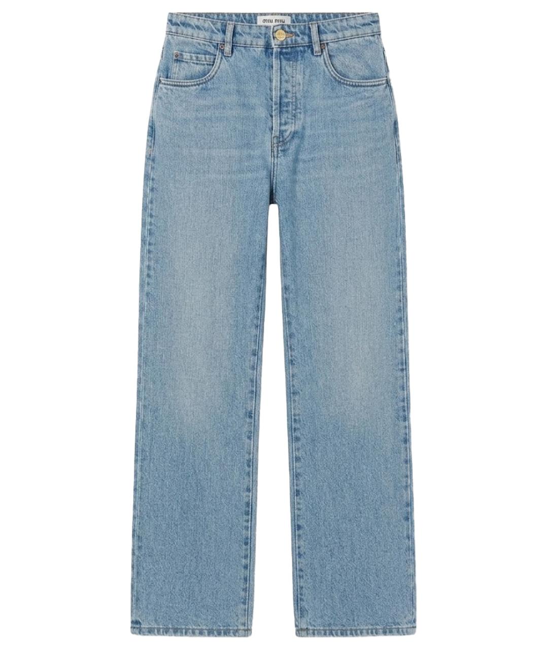 MIU MIU Синие прямые джинсы, фото 1