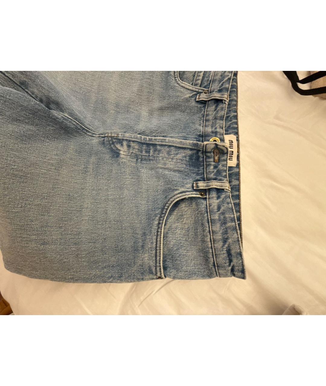 MIU MIU Синие прямые джинсы, фото 4